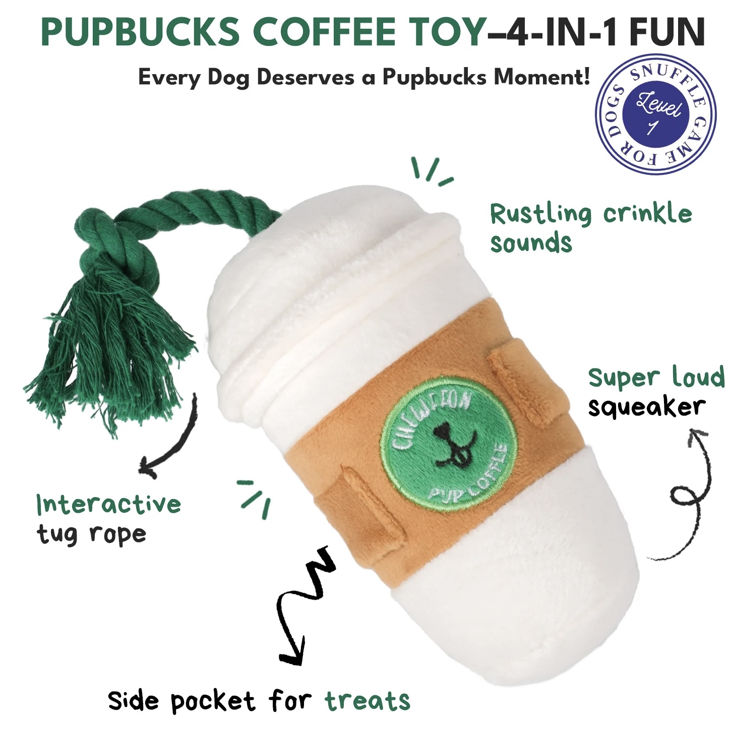 Chewffon Interaktivní hračka pro psy Pupcoffee