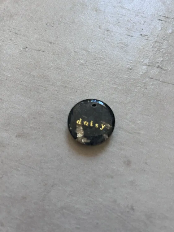 Psí známka se jménem psa Daisy černá