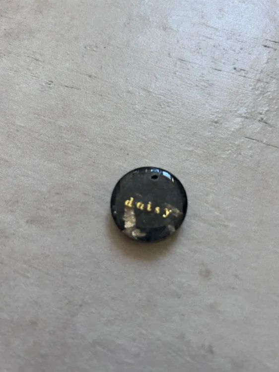 Psí známka se jménem psa Daisy černá