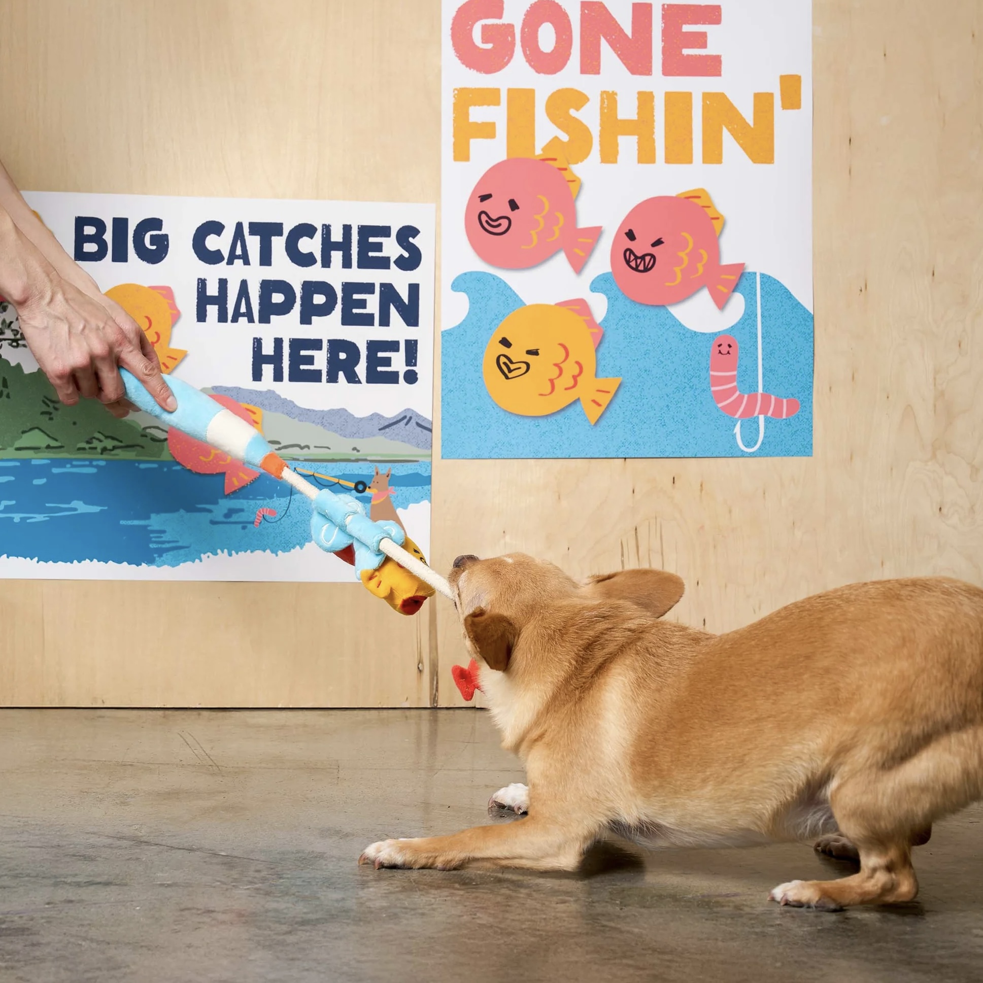 Furryfolks Interaktivní a přetahovací hračka pro psy Rybaření