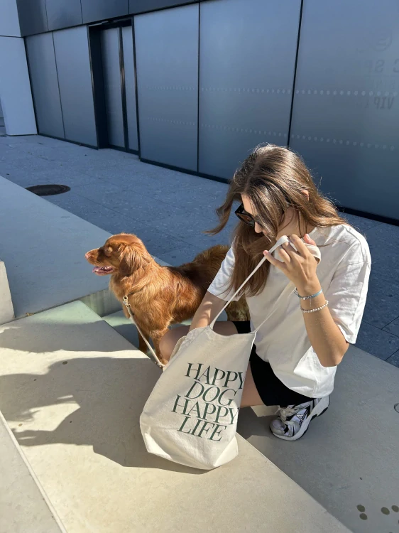 Happy dog Happy life taška Tote bag