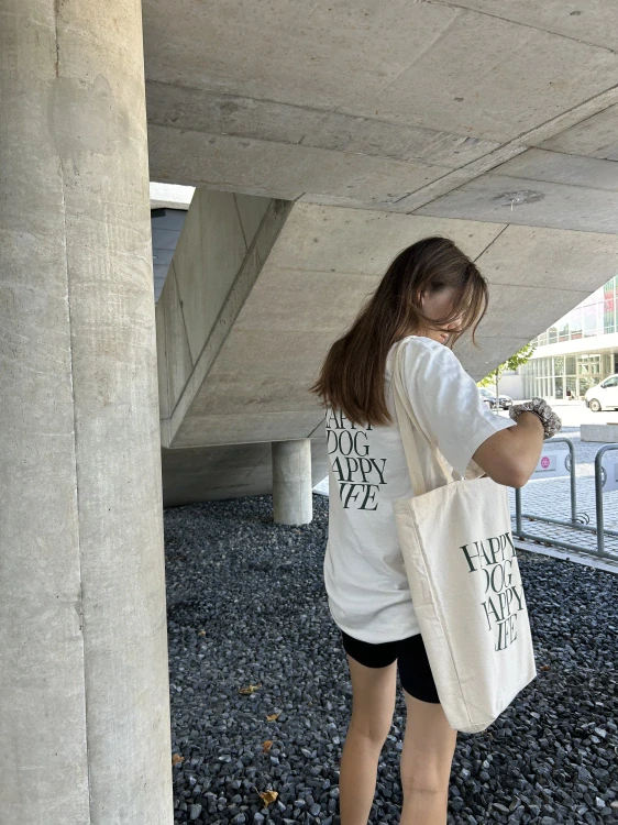 Happy dog Happy life taška Tote bag