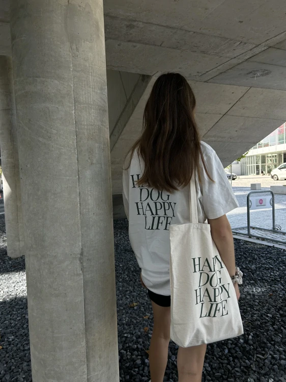 Happy dog Happy life taška Tote bag