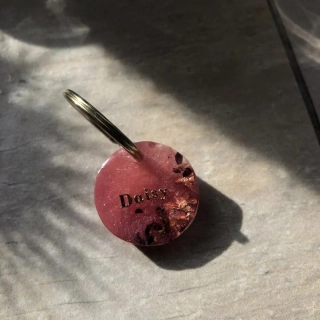Psí známka se jménem psa Daisy růžová
